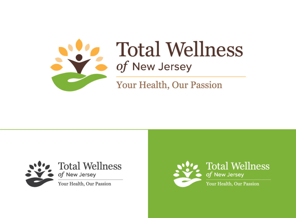 Total Wellness of NJ Branding logo variations