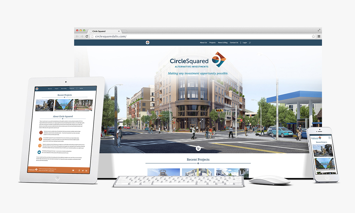 Circle Squared website mockups