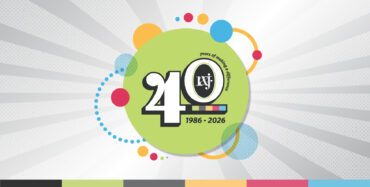 R&J 40th anniversary logo: 40 years of making a difference, 1986–2026, on a colorful burst design.