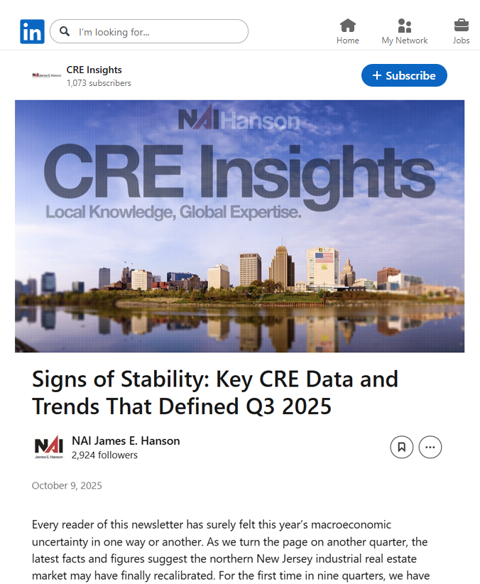 NAI Hanson 3Q 2025 Newsletter Screenshot NAI Hanson 3Q 2025 Newsletter